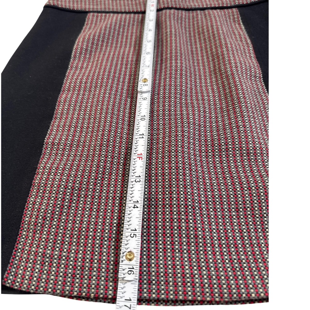 TRISTAN Black Red Colorblock Tweed Mini Skirt Women's Size 2 Made in Canada - Picture 8 of 8